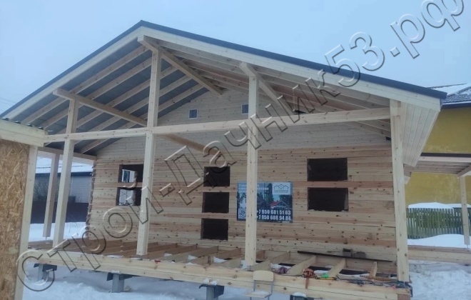 3 Брусовой дом ОД-21, 11x9.5м, 91 М², Ленинградская область, территория Горелово.